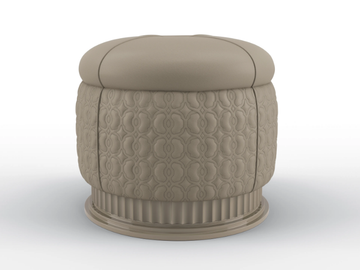 MOON WALT - Round leather pouf by BRUNO ZAMPA - view 2